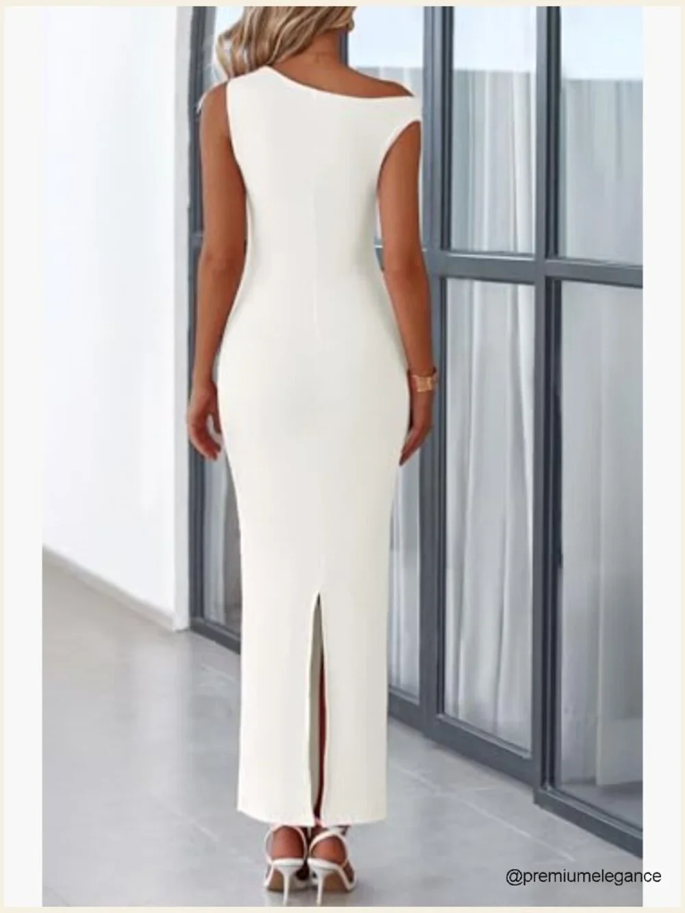 One Shoulder Bodycon Maxi Dress Mesh Formal Wedding Guest Cocktail - Picture 2 of 7